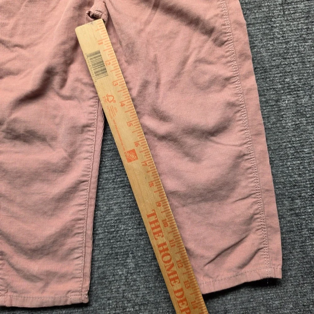 OshKosh B'gosh Toddler Girls Pink Corduroy Overalls Eyelet Lace Trim Size 4T